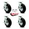 Service Caster 8 Inch Black Pneumatic Wheel Caster Swivel with Brakes 2 with Swivel Locks, 4PK SCC-100S280-PNB-TLB-BSL-2-TLB-2 - alternate 4